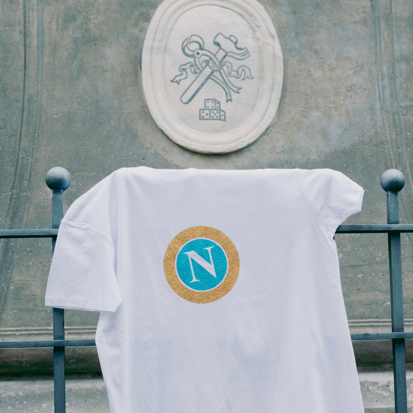 SSC Napoli White Aura Collection Logo T-Shirt
