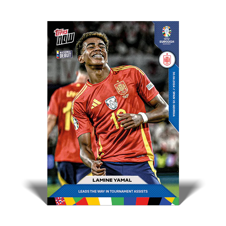 Lamine Yamal - Leads the way in tournament assists - EURO 2024 TOPPS NOW® Card 38