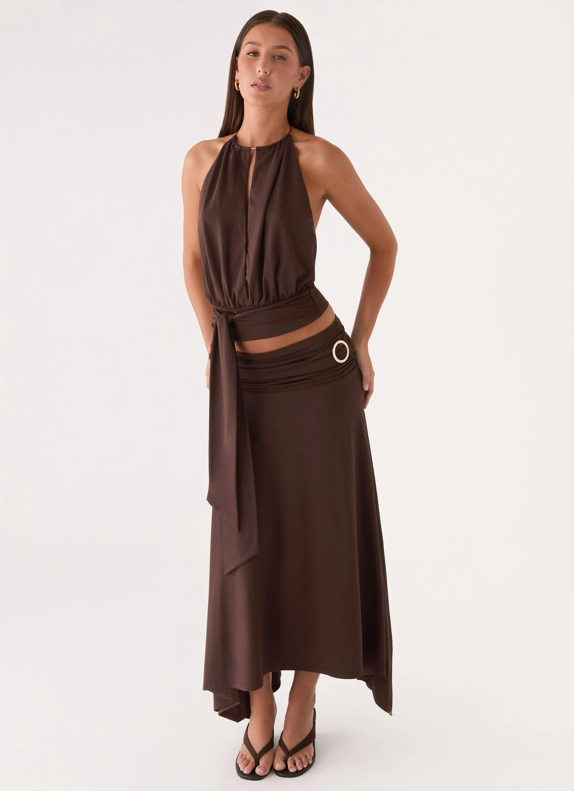Automatic Midi Skirt - Rose Taupe