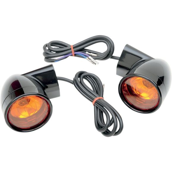 Drag Specialties Bullet Style Front Turn Signal (Pair) - BlackRef: DRG0113 / 20200567