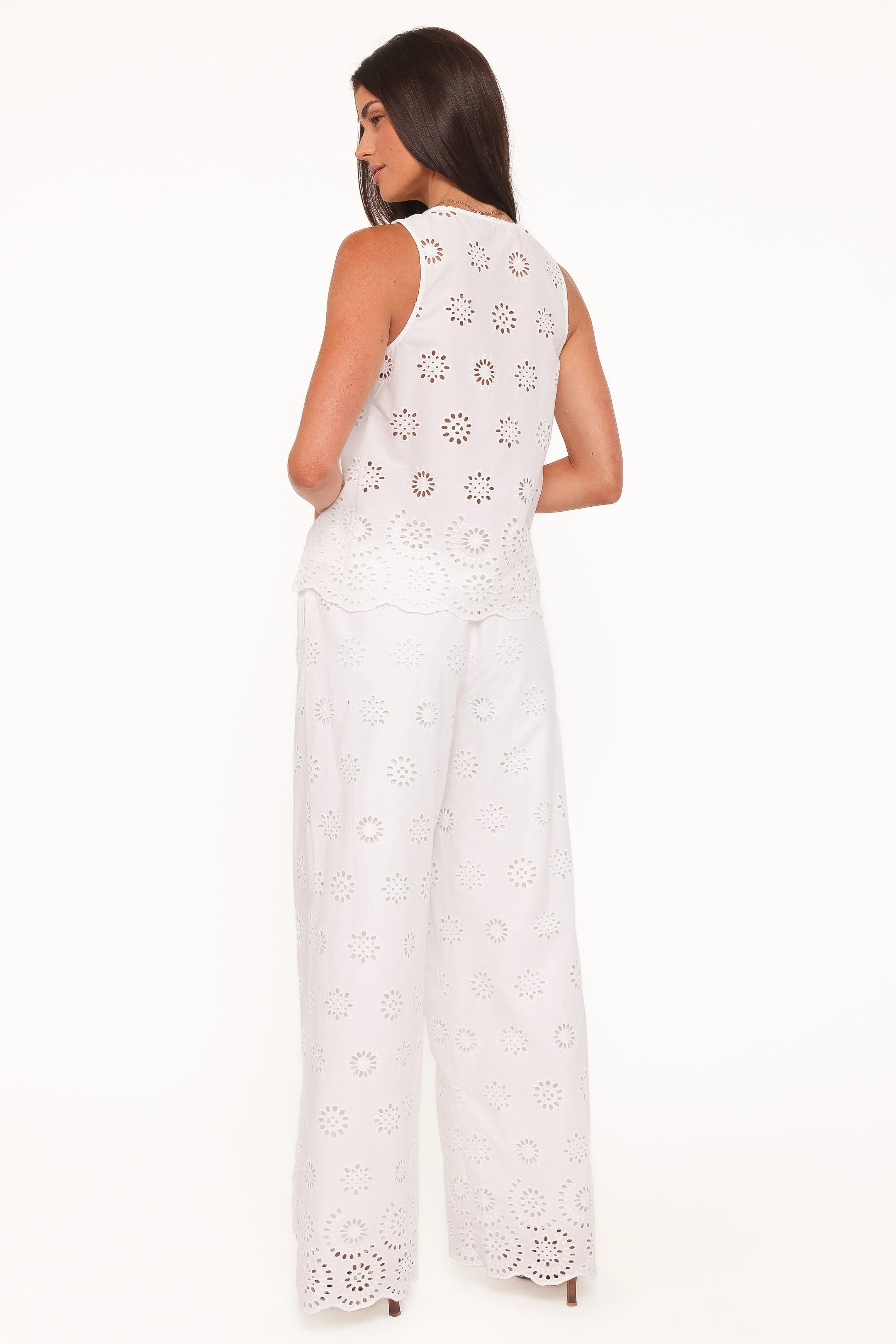 Wren Pant - White Broderie