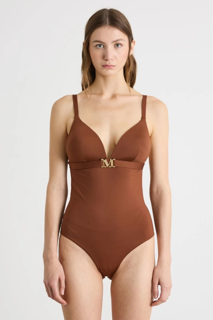 Jersey swimsuit - BROWN