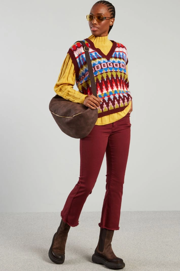 Flared bull trousers - RED