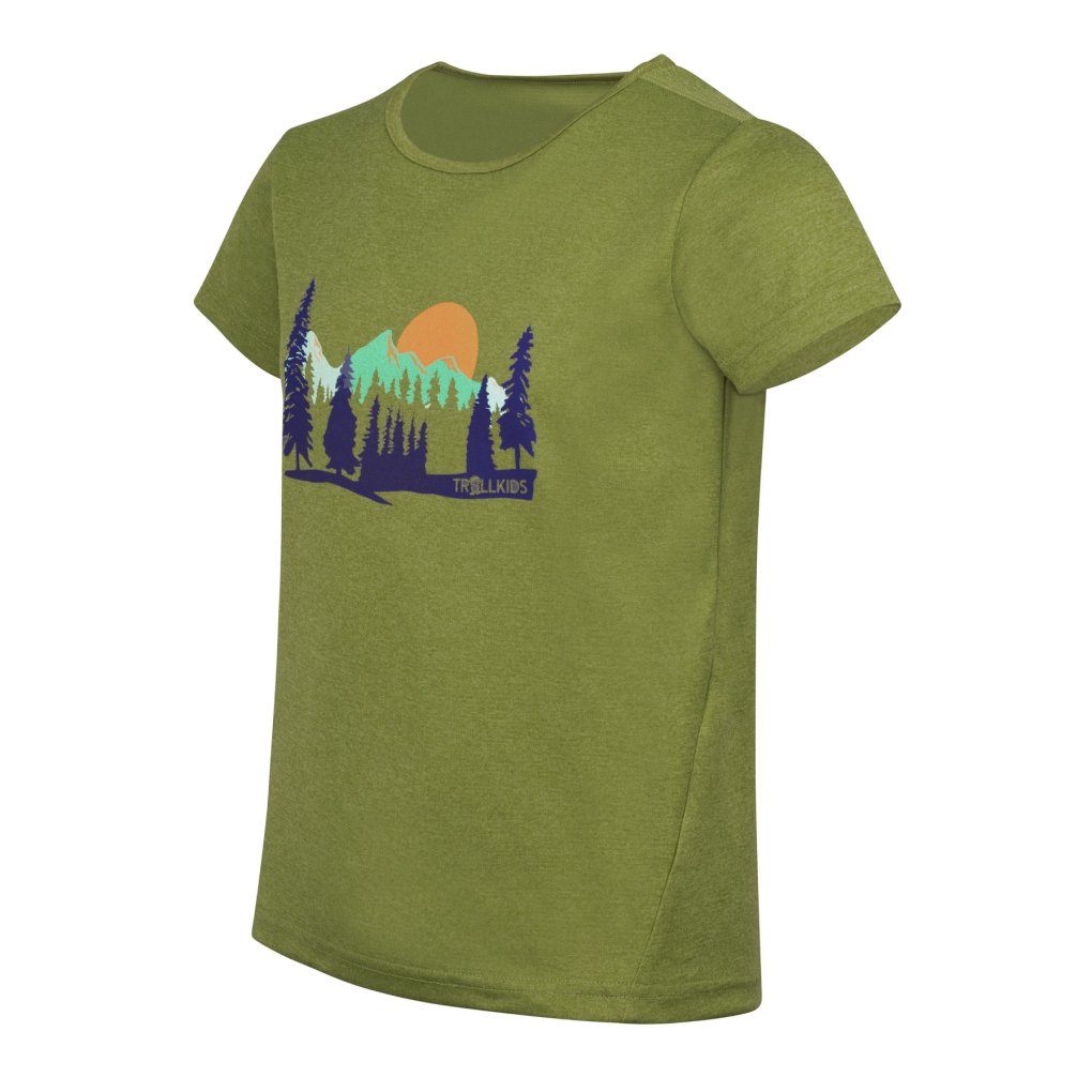 Trollkids Gudvangen Shirt Girls - Hedge Green