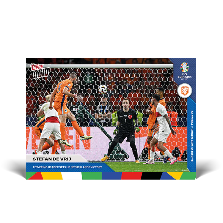 Stefan de Vrij - Towering header sets up Netherlands victory - EURO 2024 TOPPS NOW® Card 50