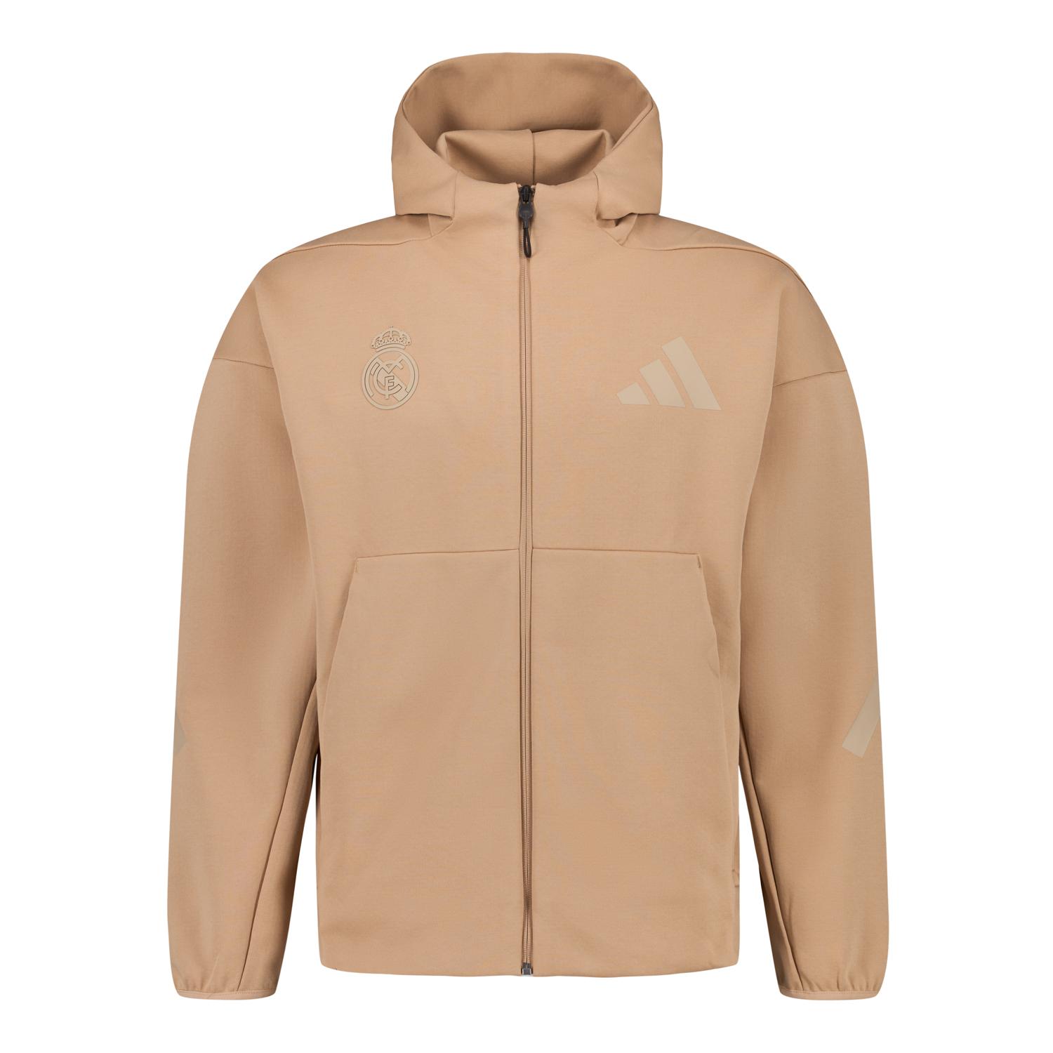 Mens Adidas Real Urban Full Zip Hoodie Beige