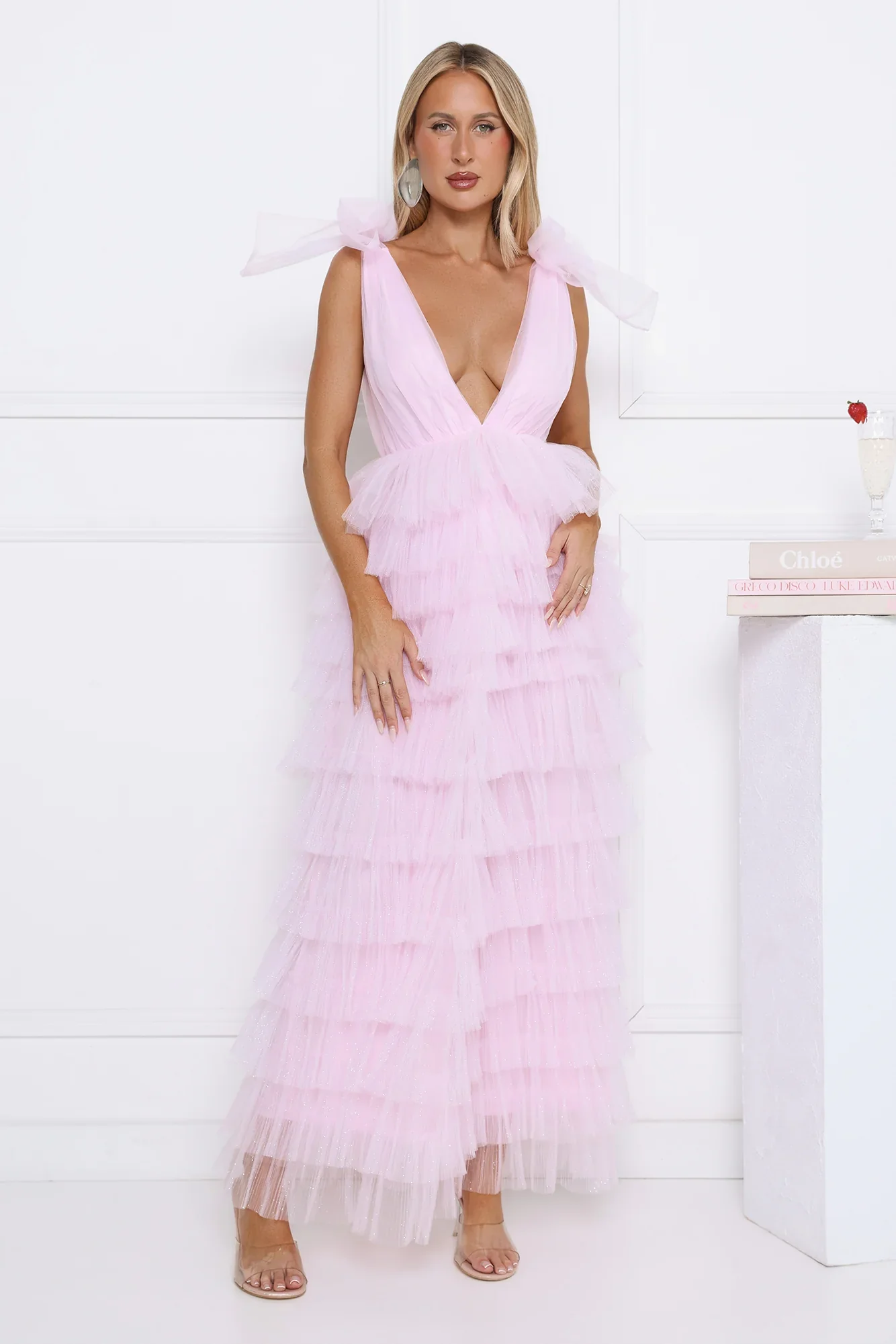 Hello Pretty Tulle Maxi Dress Pink