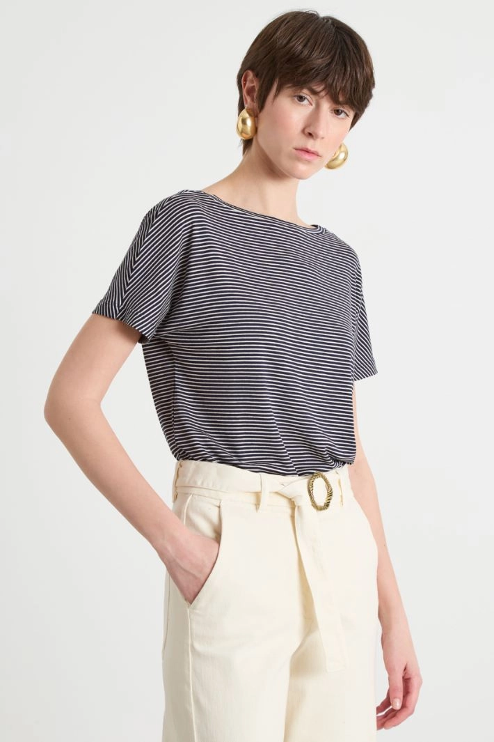 Fitted T-shirt - BLUE WHITE