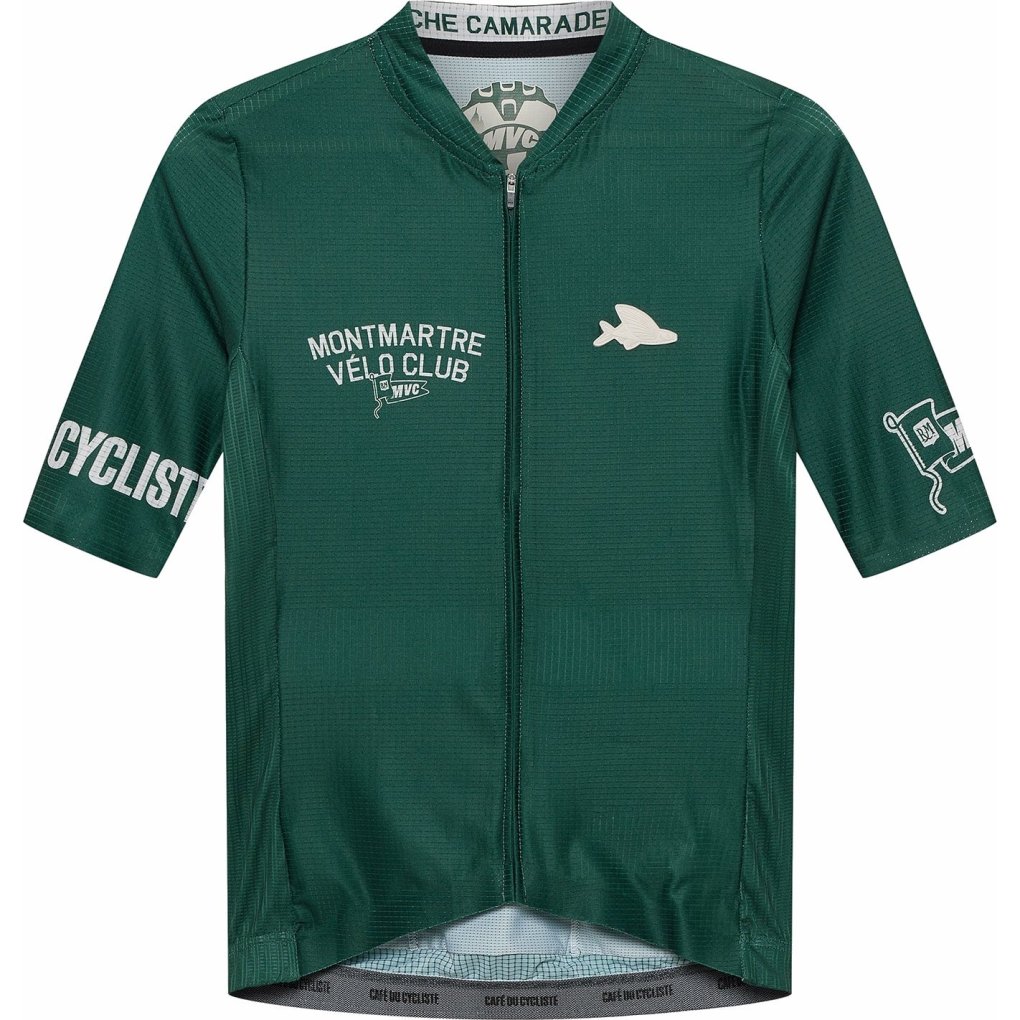 Café du Cycliste x Montmartre Vélo Club Paris Bergida Short Sleeve Jersey Men - dark green