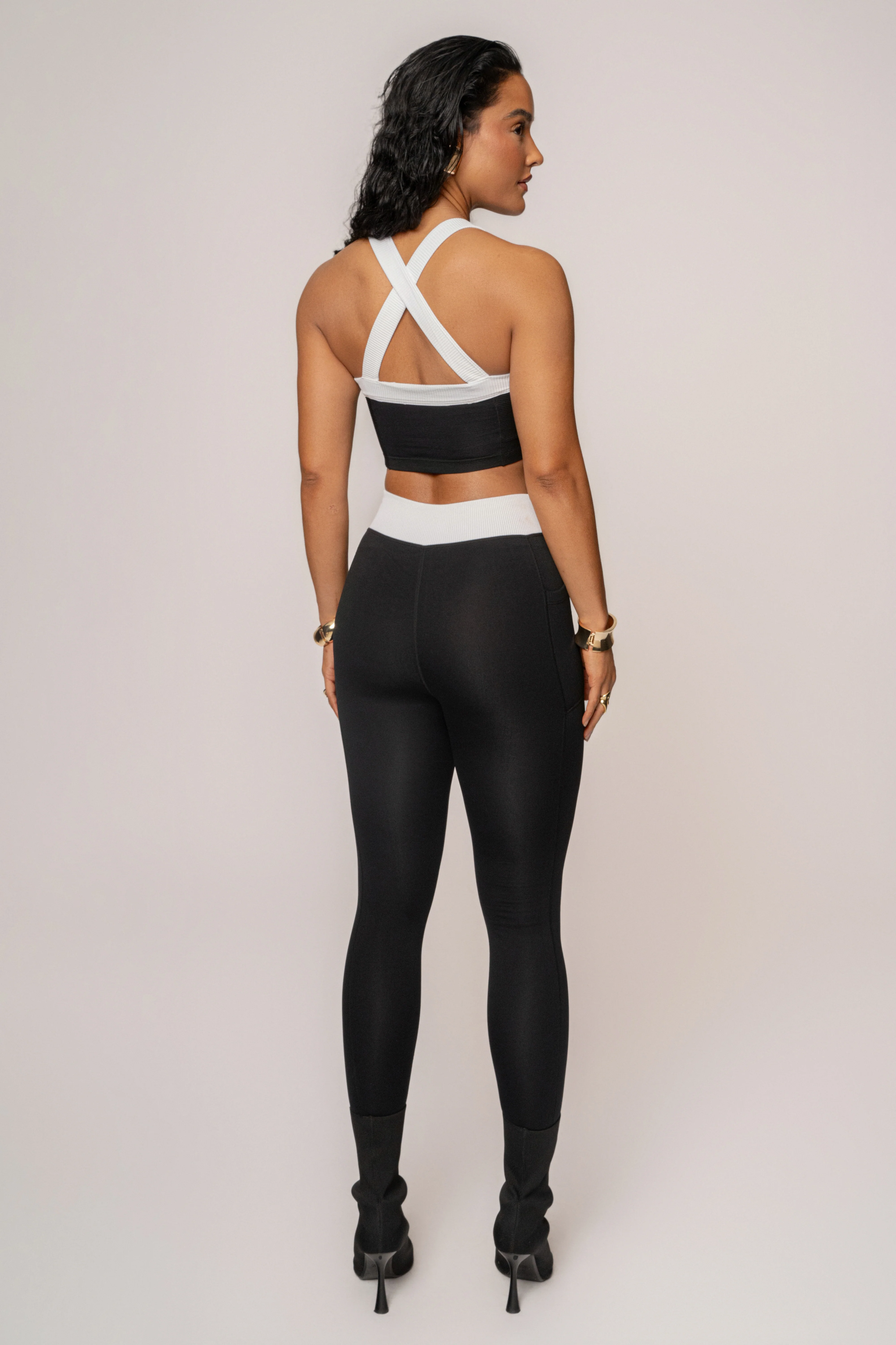 Black/White Ultimate Ribbed Halter Top