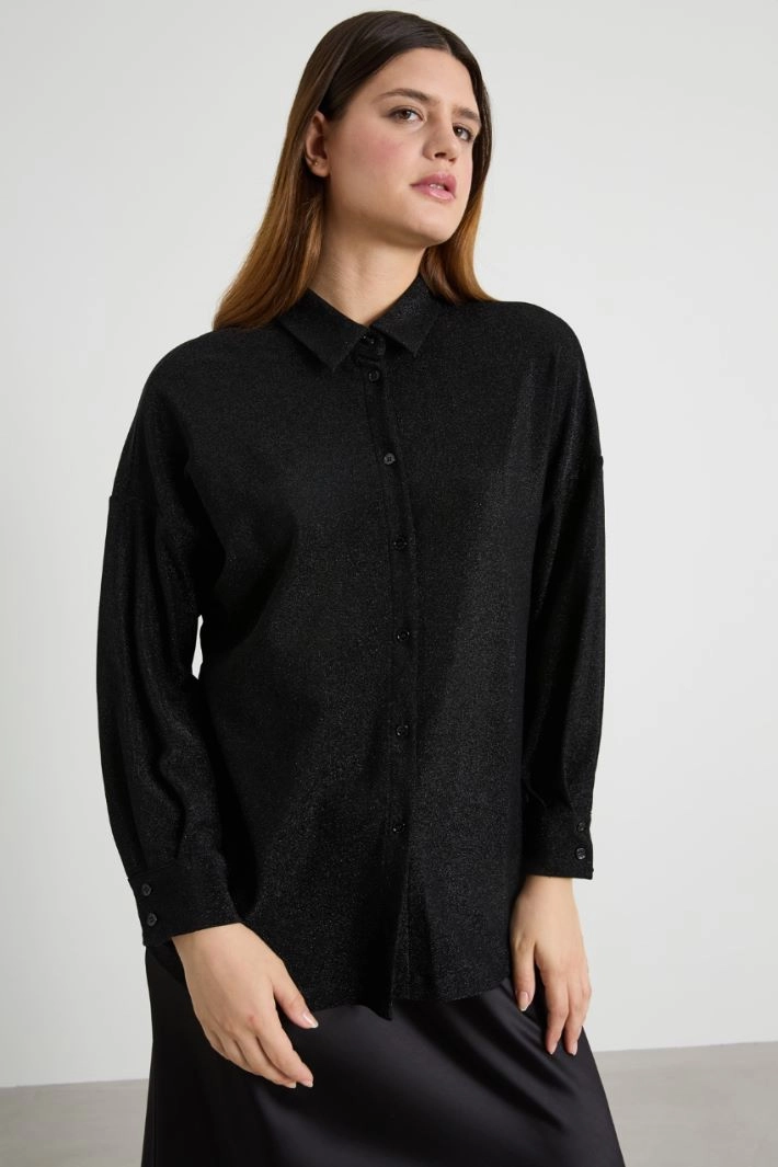 Lurex shirt - BLACK