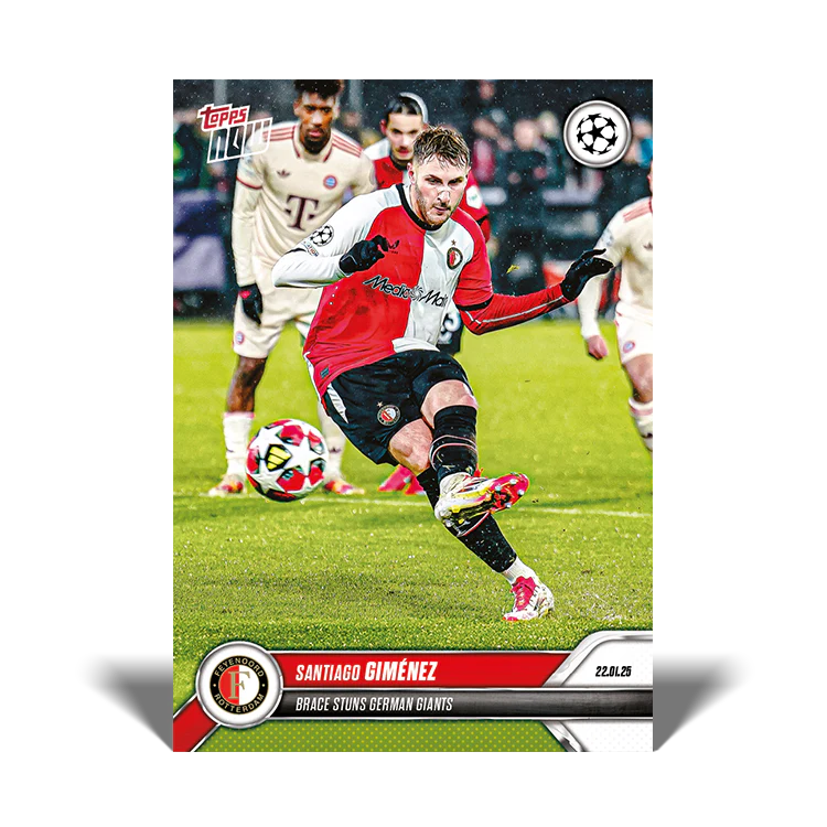 Santiago Giménez - Brace stuns German giants - 24/25 UCL Topps NOW® Card 82