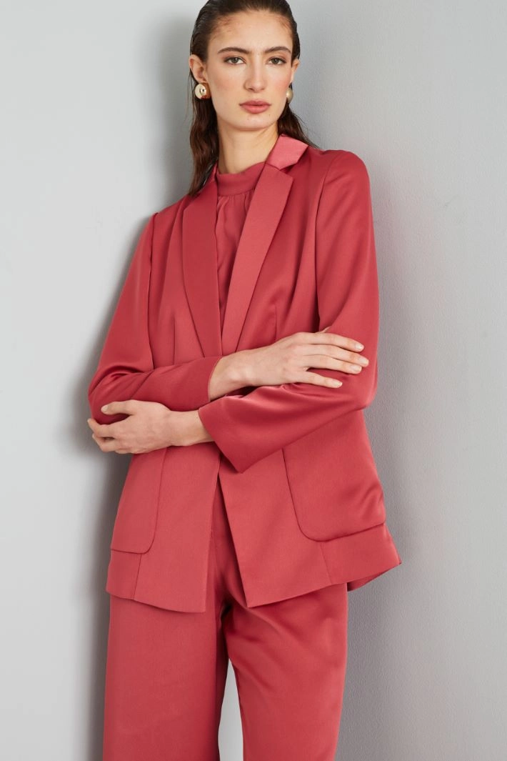 Envers-satin blazer - STRAWBERRY