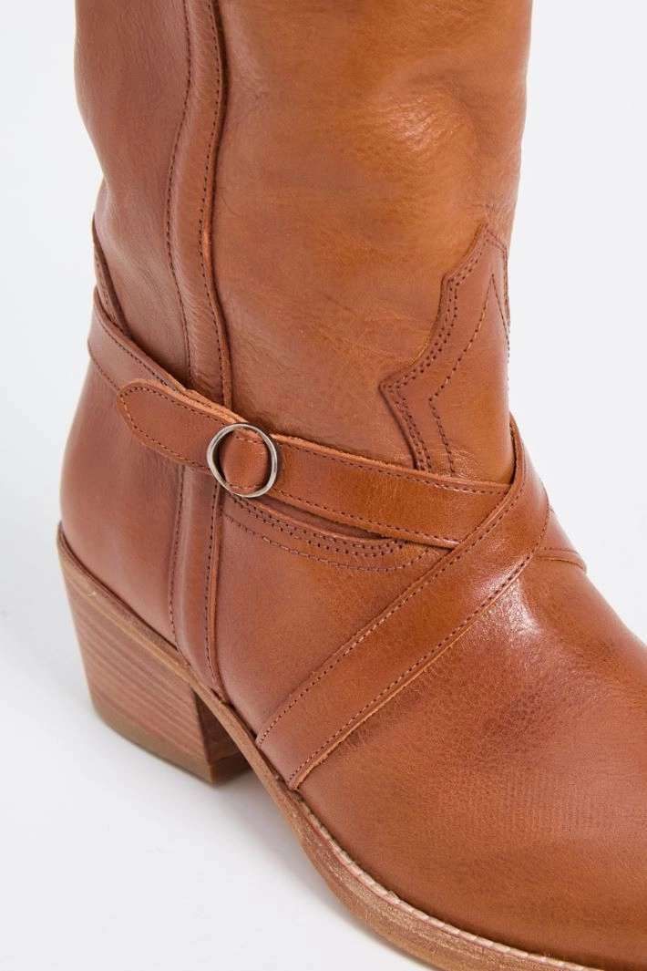 Cowboy Leather Boots - LEATHER