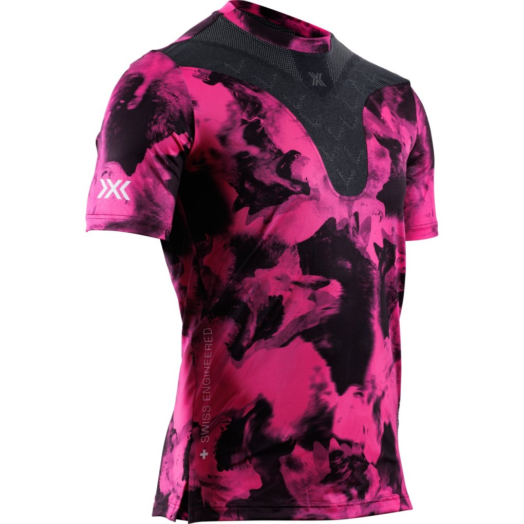 X-Bionic Corefusion Run Shortsleeve Shirt Men - wolfpack/black/neo pink