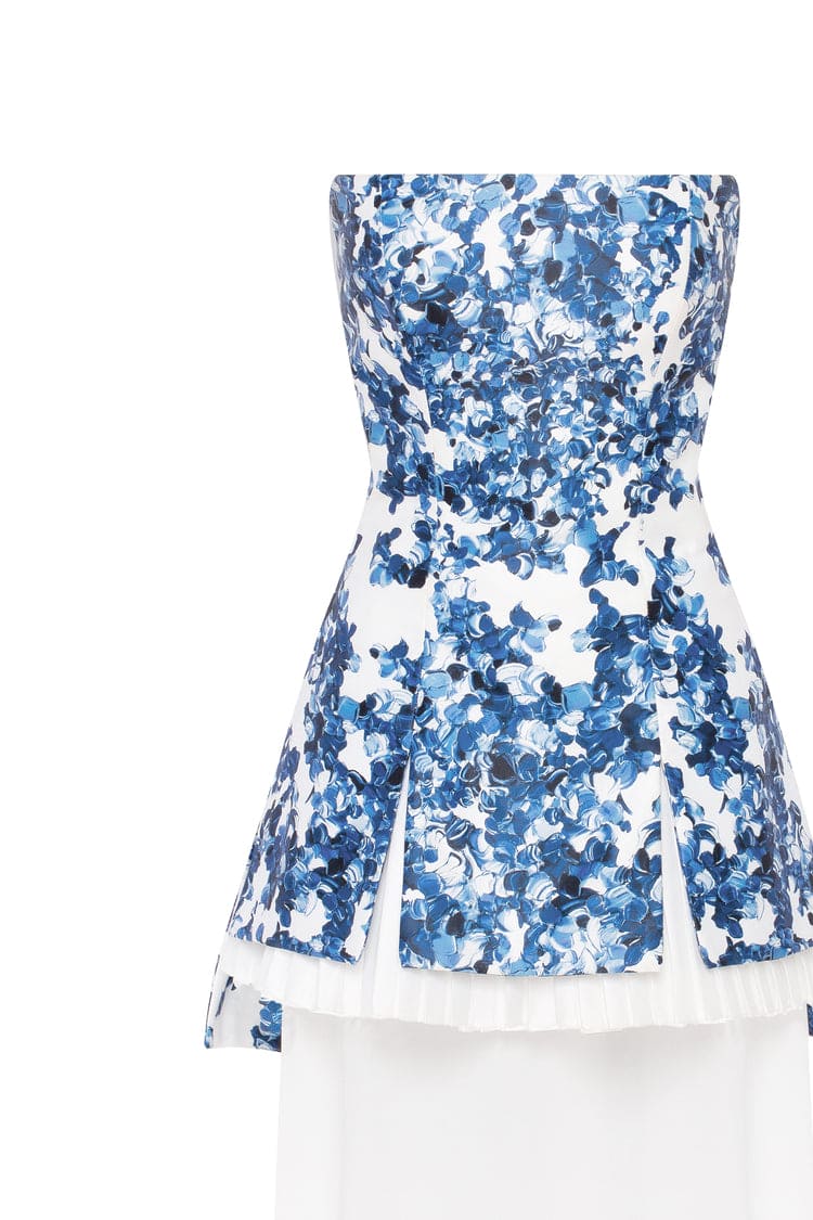 2-in-1 blue hydrangea mini with a detachable underskirt