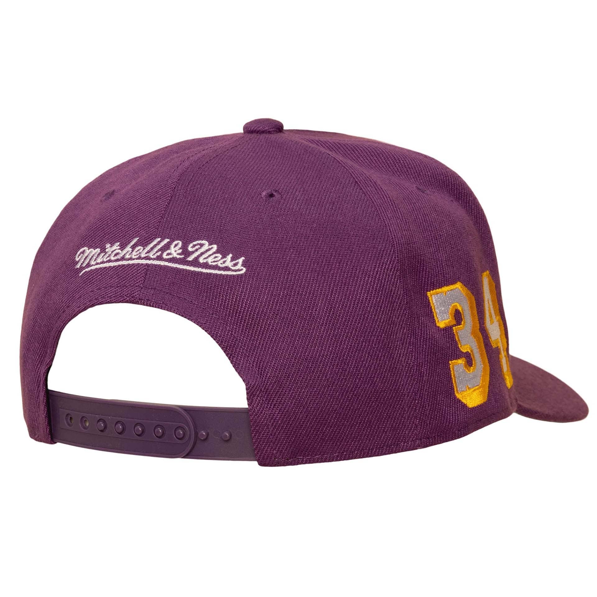 Shaquille O'Neal Los Angeles Lakers Pro Pinch Snapback NBA Cap Purple