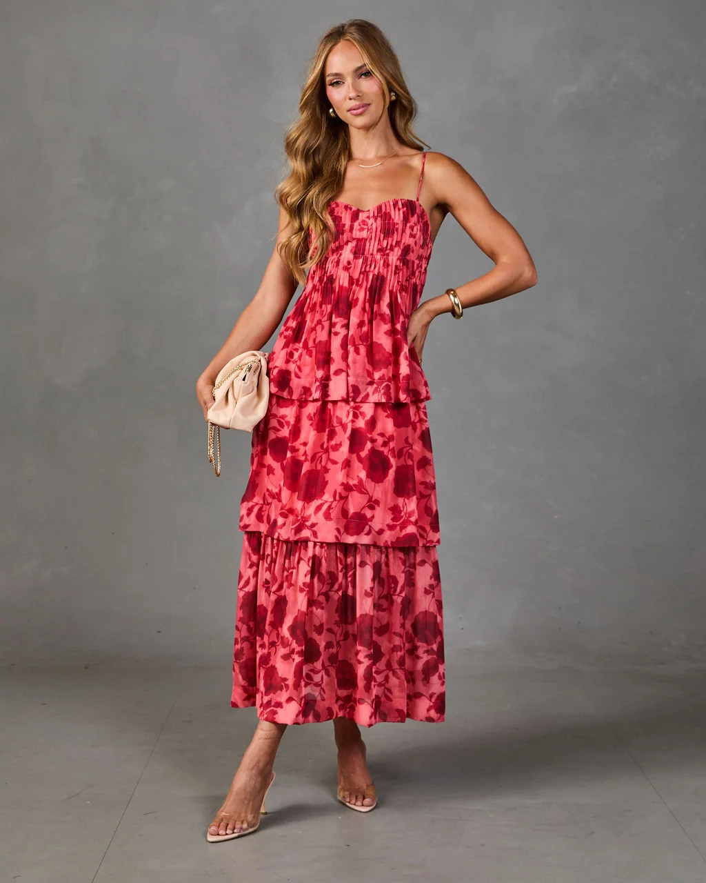 Peony Cottage Tiered Floral Maxi Dress