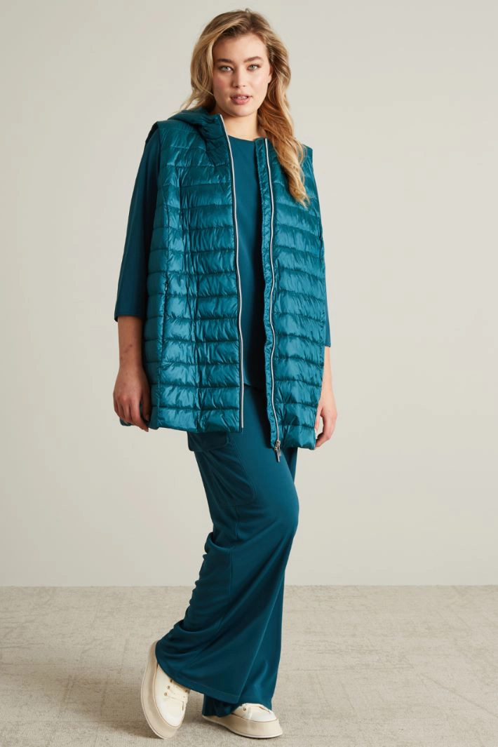 Water-repellent nylon gilet - GREEN  WATER