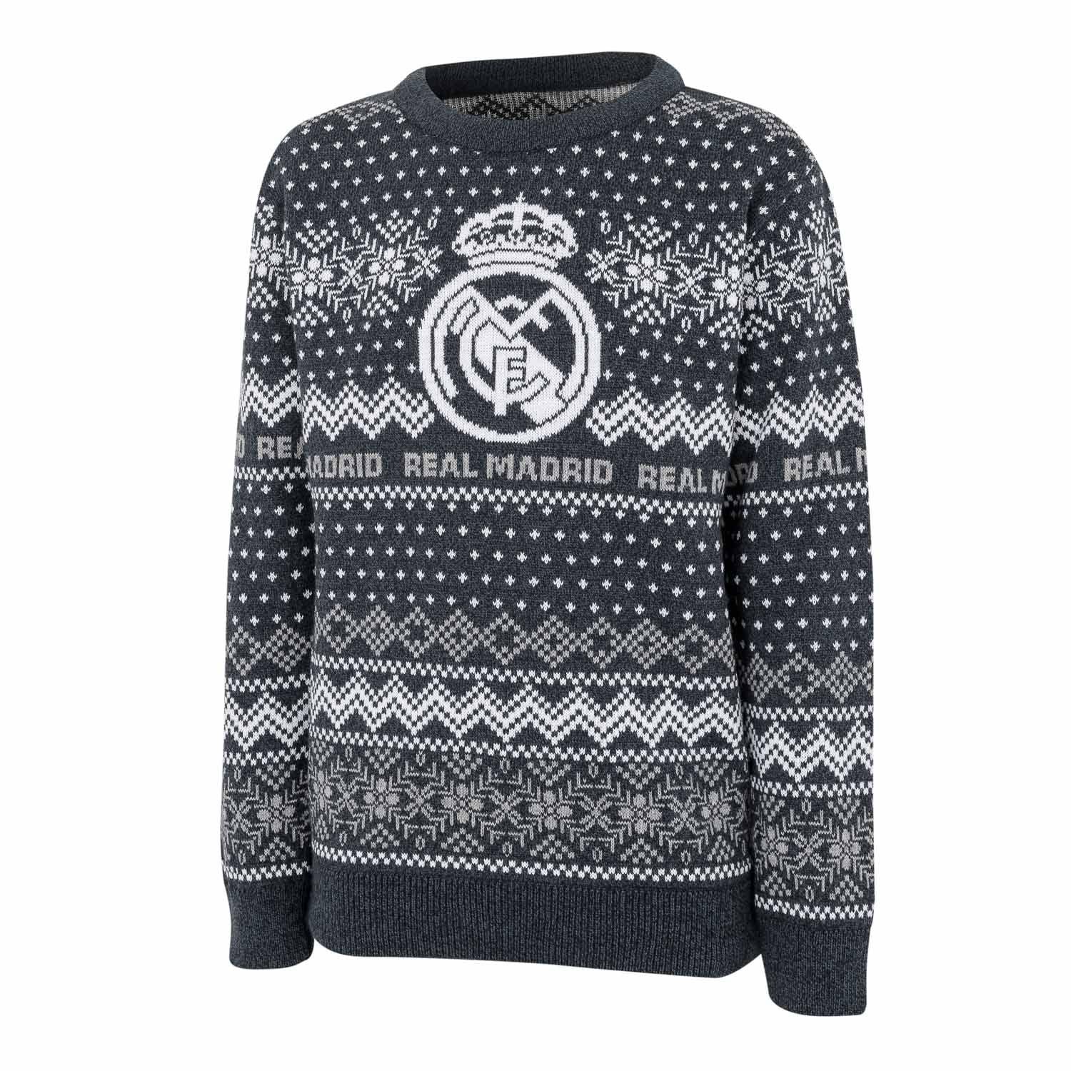 Kids Crest Christmas Sweater Navy/Grey