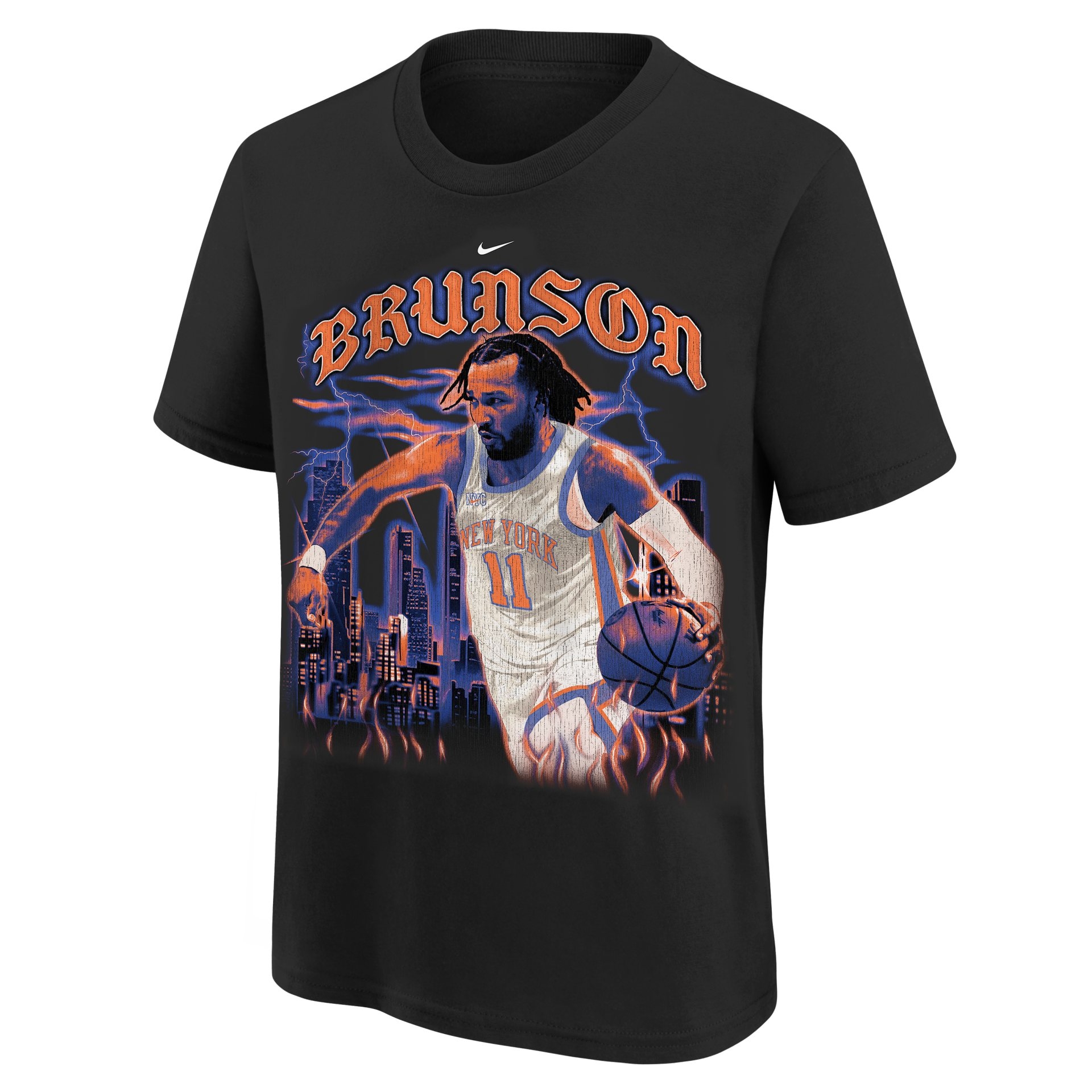 Jalen Brunson New York Knicks NBA City Edition T-Shirt Black (YOUTH)