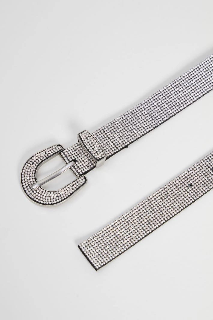 Belt with micro rhinestones - SILVER