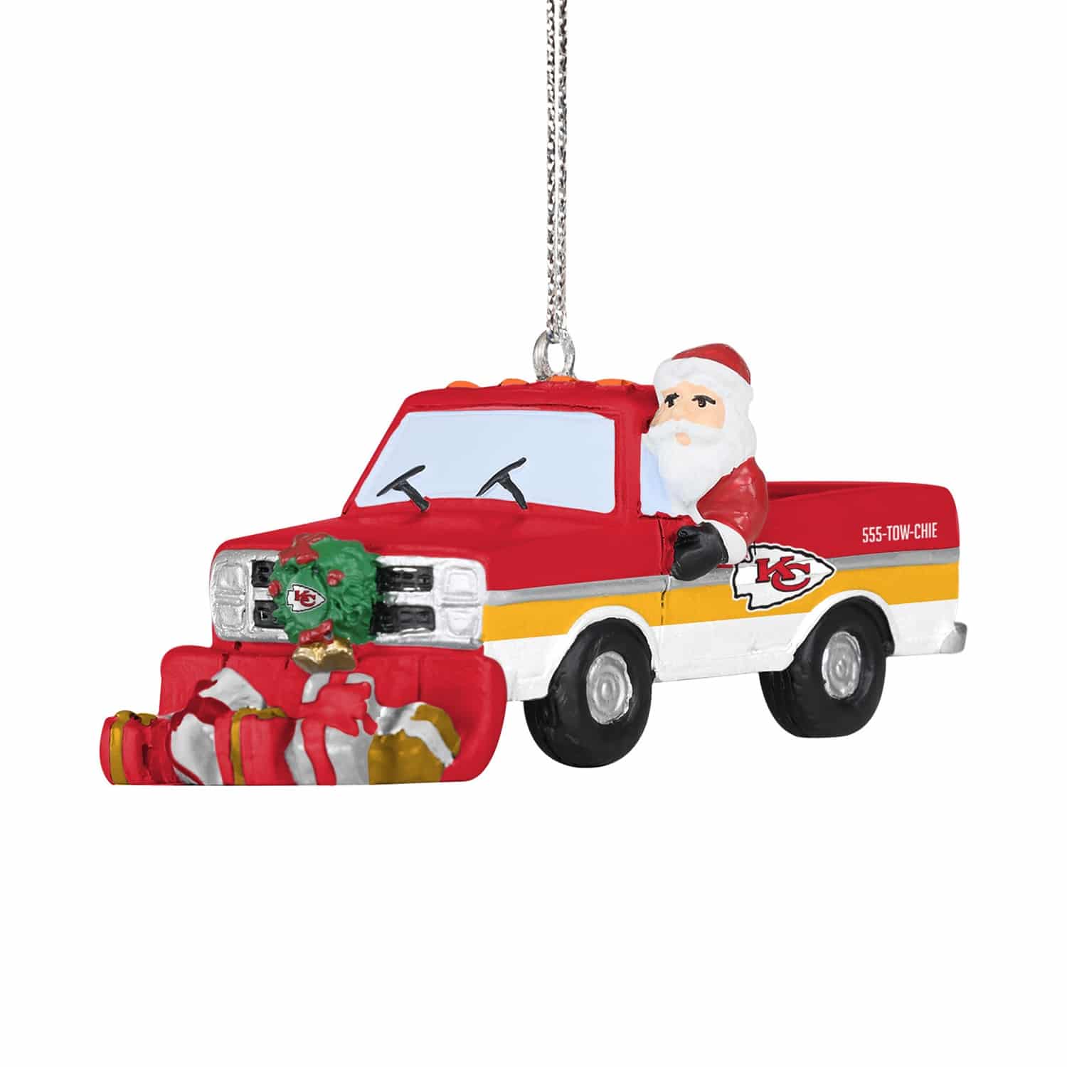Kansas City Chiefs NFL Snow Plow Truck Christmas Ornament