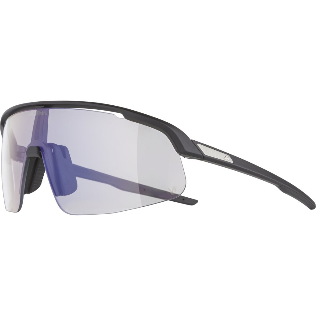 Alpina Turbo Pro S V Glasses - black matt/clear to grey/flash blue