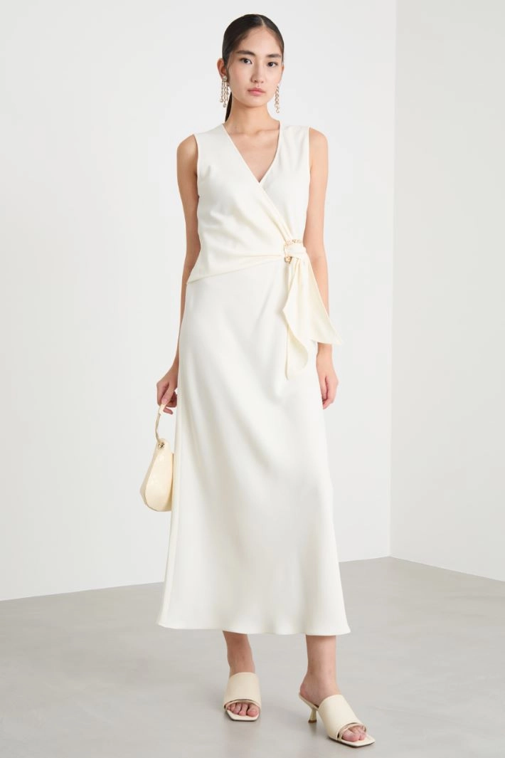 Long satin dress - WHITE