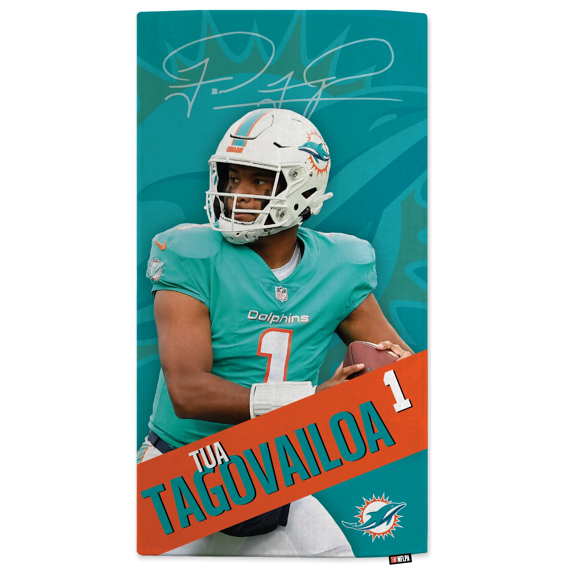 Tua Tagovailoa Miami Dolphins NFL Beach Towel