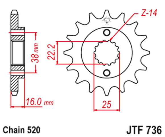 JT. anti-noise steel 736 - 520Ref: JTC01806A / 1130489001