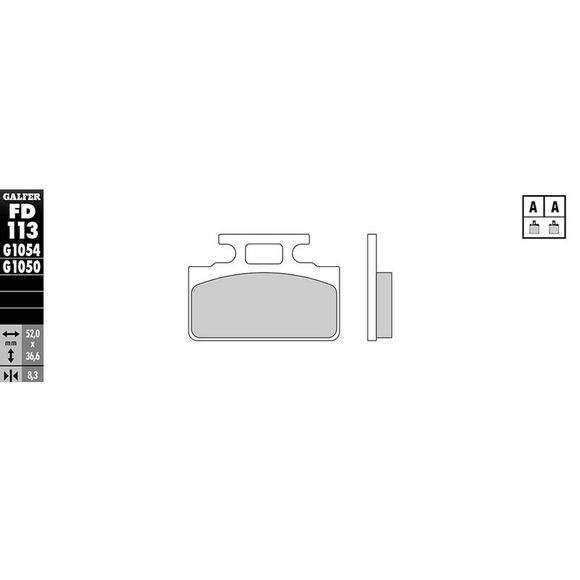 Avant organic Galfer brake padsRef: FD113G1054