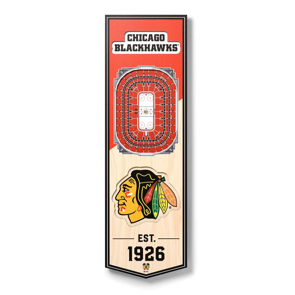 Chicago Blackhawks 3D Stadium NHL Banner