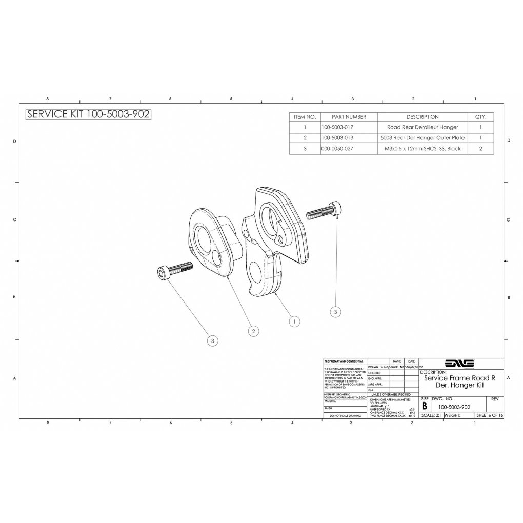 ENVE Rear Derailleur Hanger Kit for MELEE - 100-5003-902
