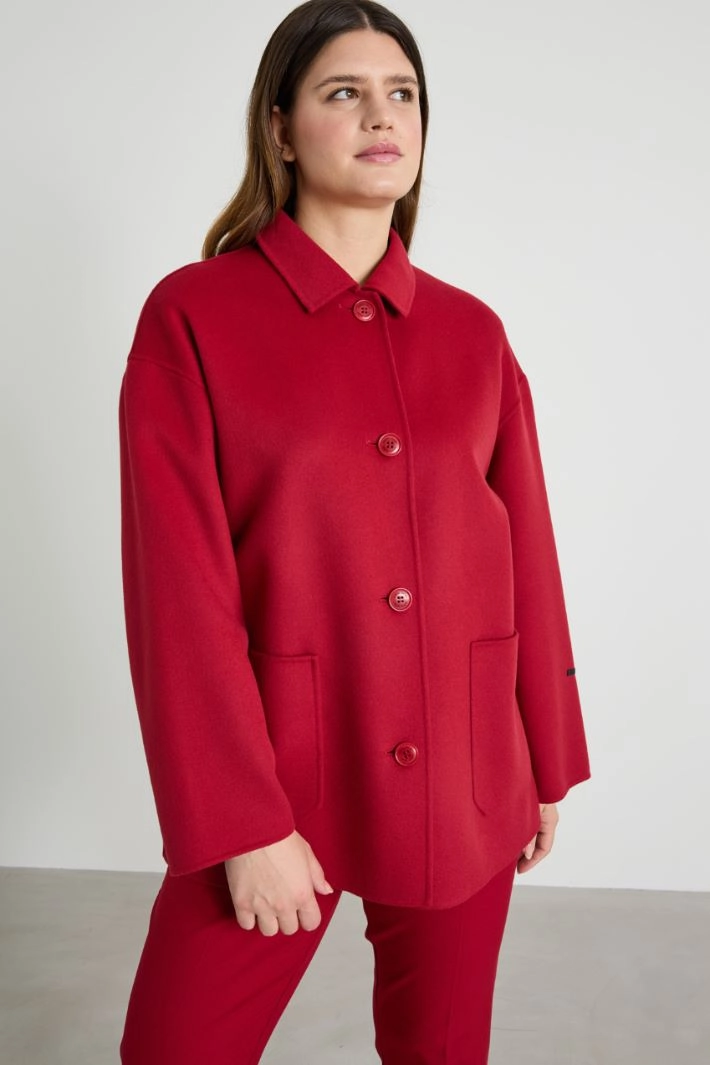 Double wool coat - RED