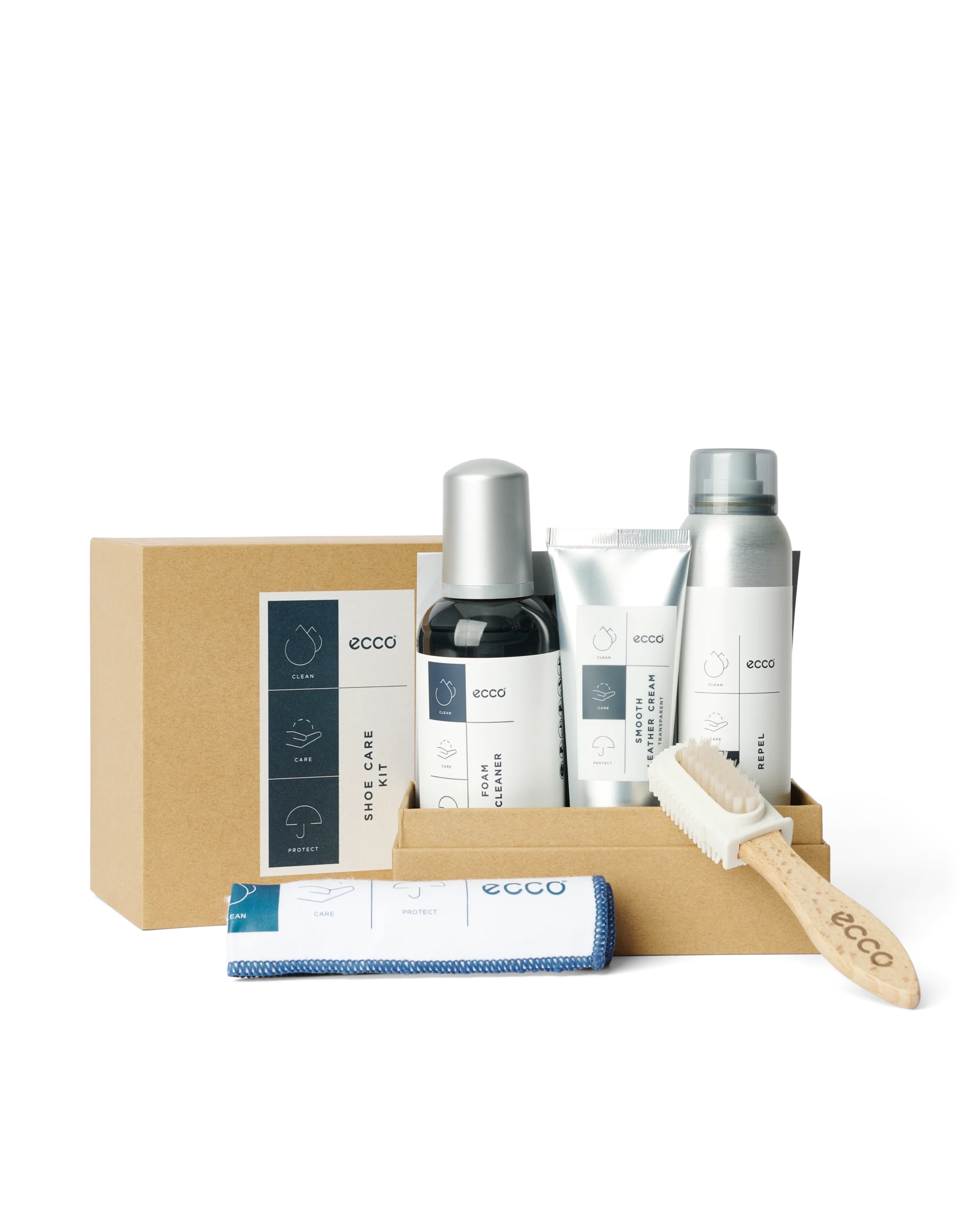 ECCO Shoe Care Kit Pflegeset für Lederschuhe Transparent 15X8,7X19 cm