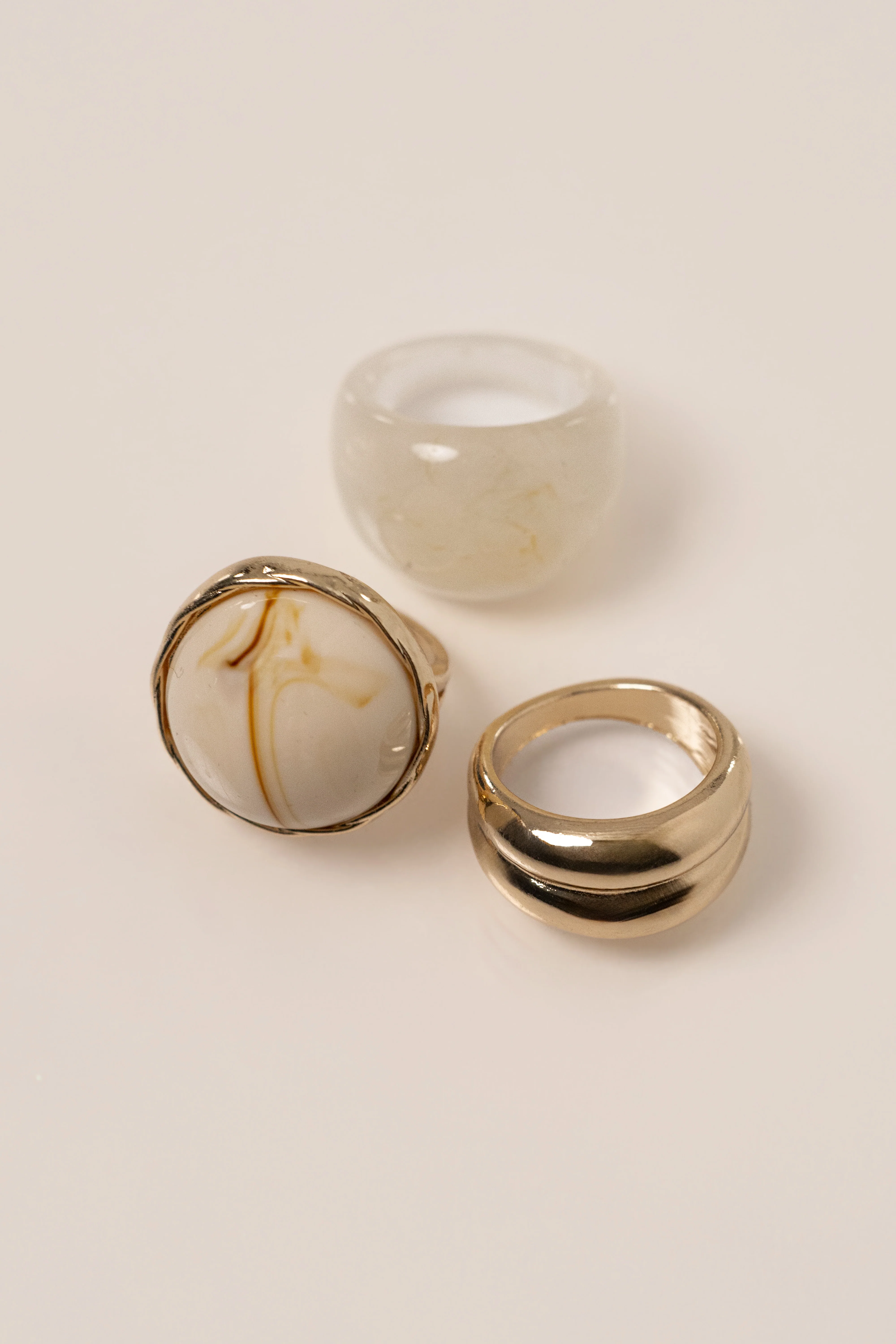 Gold Elaine Marbled Ring Set