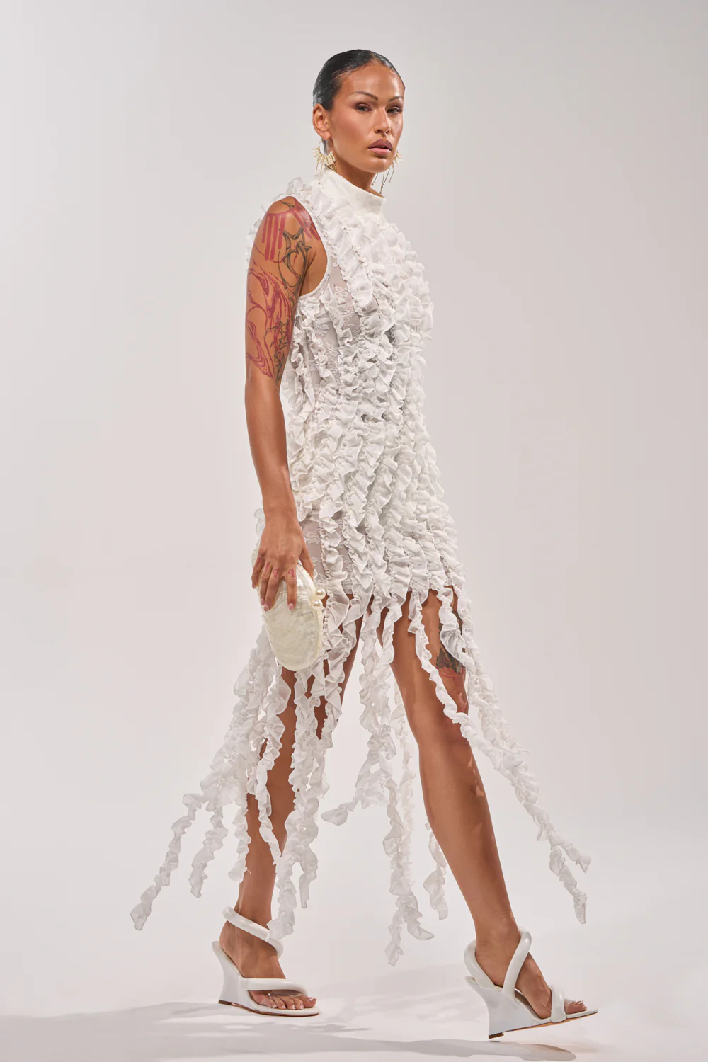 For The Frill Of It Mini Dress In White
