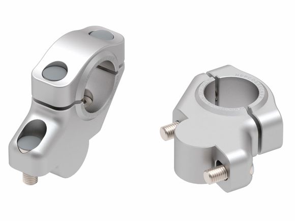 Hepco & Becker Handlebar Riser with 30 mm rise and 21 mm pullback - SilverRef: Hbe04986A / 42409515 00 09