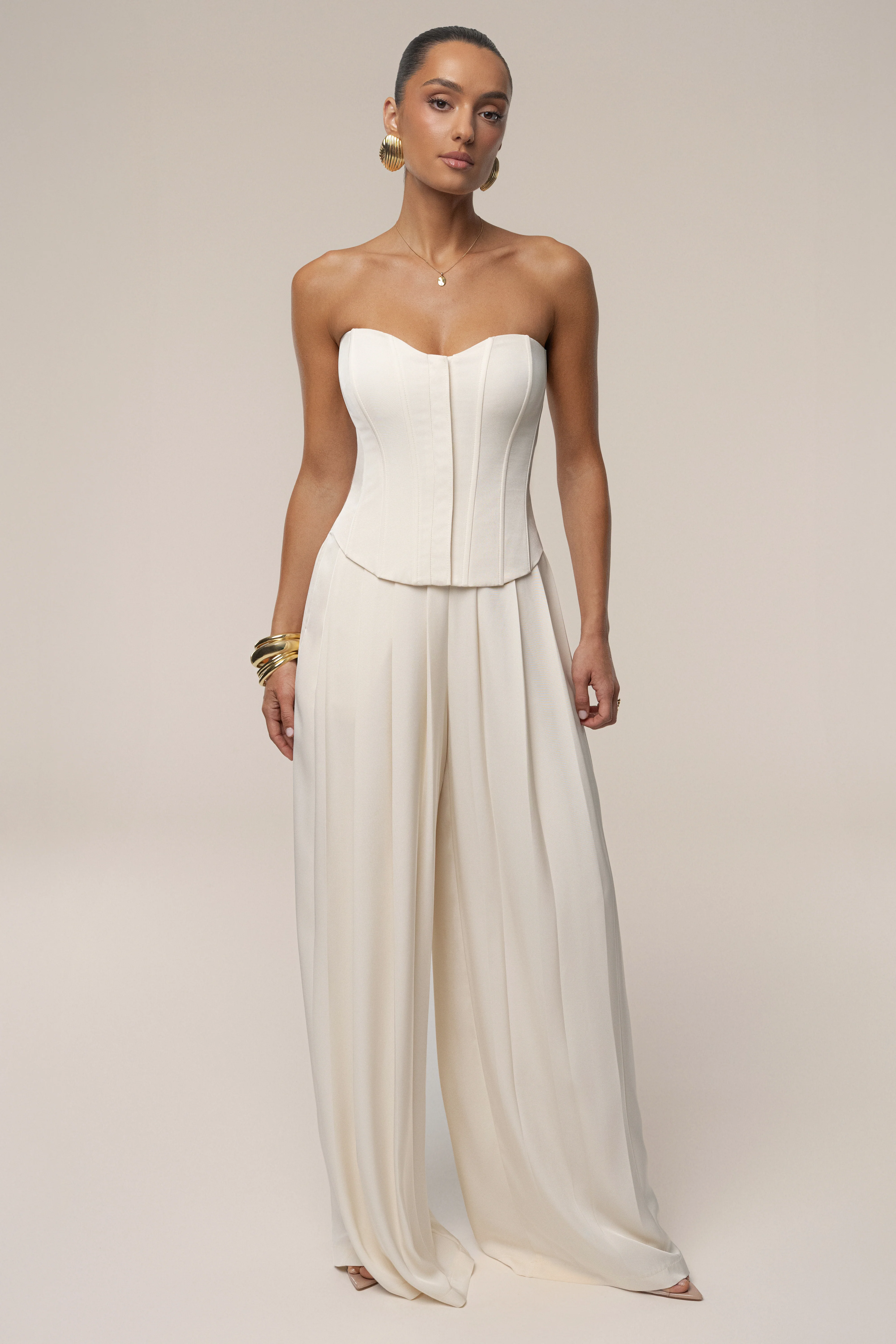 Buttercream Viv Satin Bustier Top