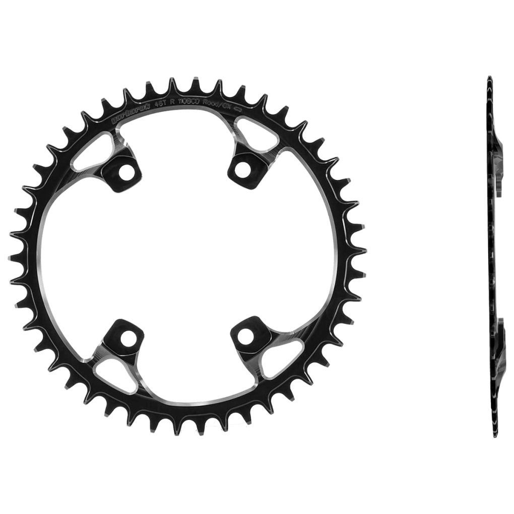 Garbaruk Road/CX/Gravel Chainring - 110 mm / Round / Narrow-Wide - for Shimano GRX - black
