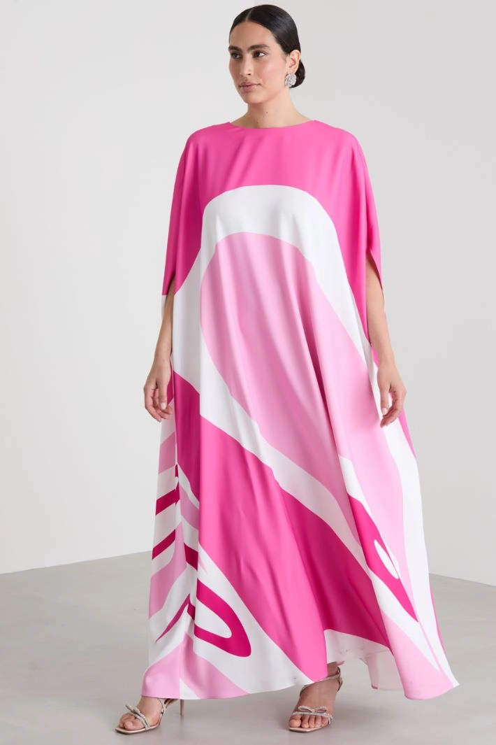 Cady cape dress - FUCHSIA