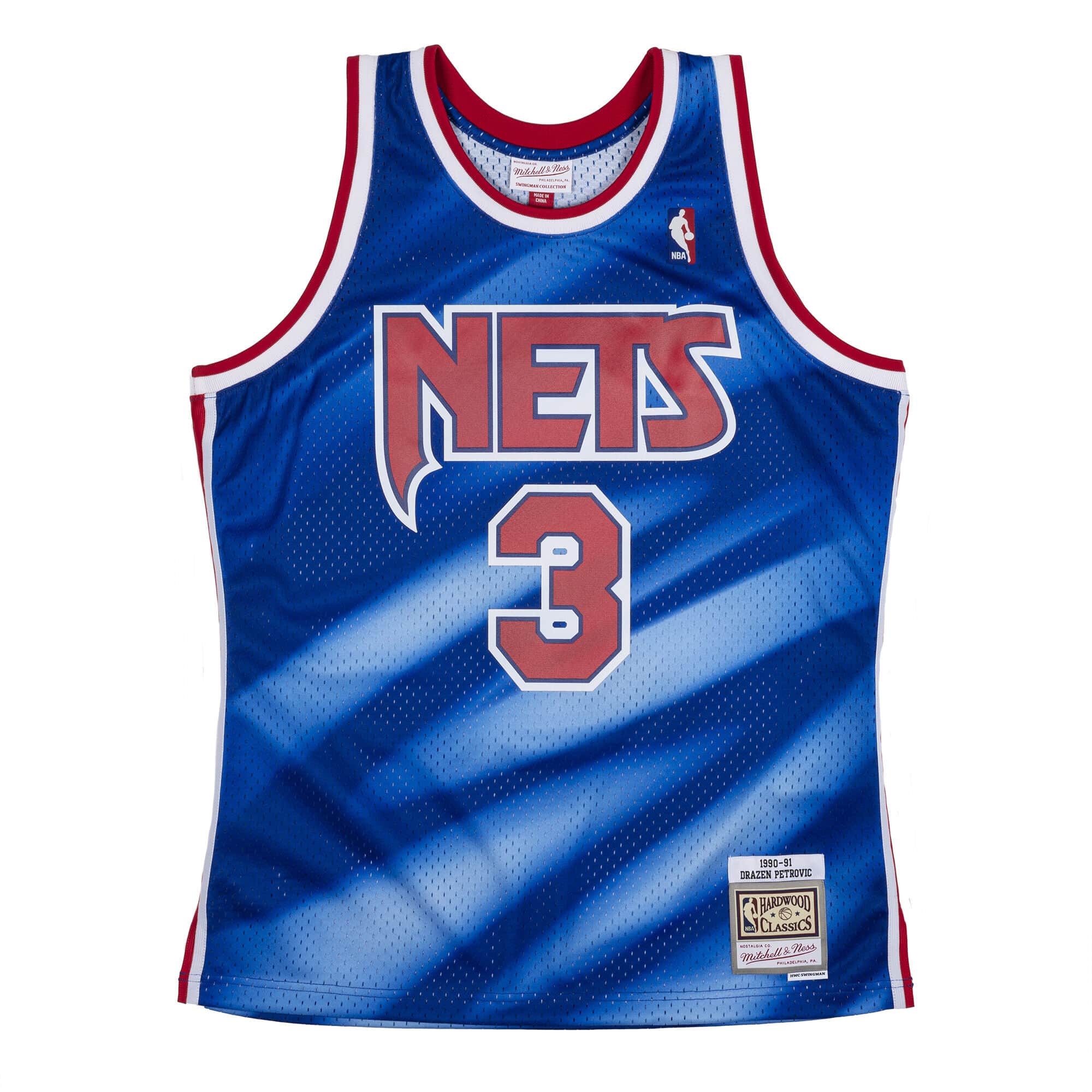 Dražen Petrović #3 New Jersey Nets 1990-91 Mitchell & Ness Swingman NBA Jersey Blue
