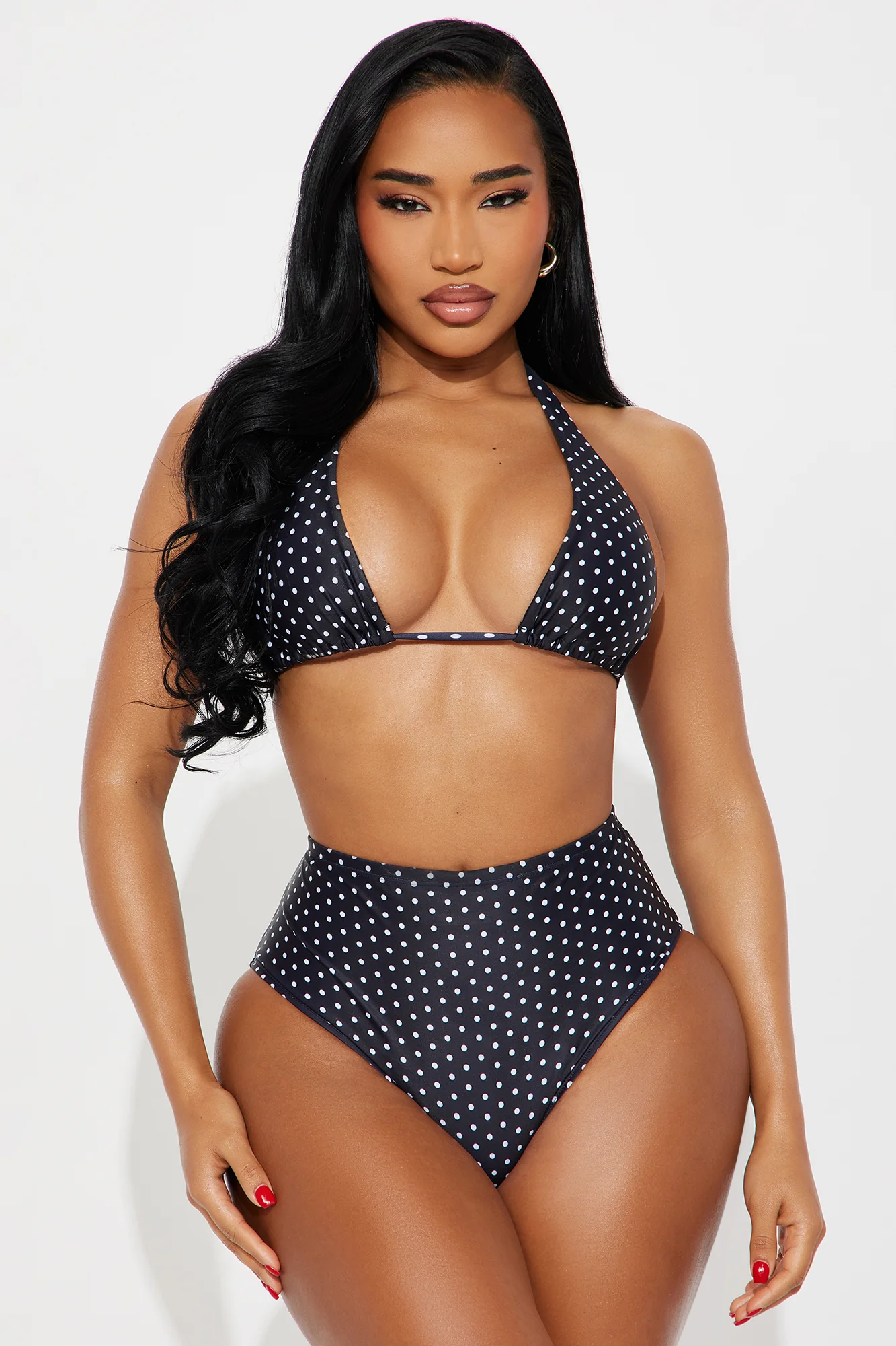 Honolulu Halter High Waist 2 Piece Bikini - Black/combo