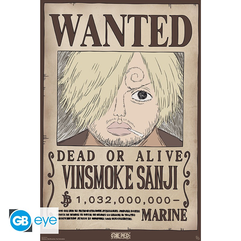 ONE PIECE Poster Wanted Sanji Wano (91.5x61cm)