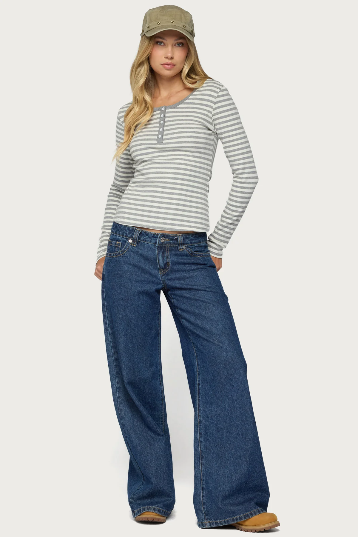 Roma Striped Henley Top