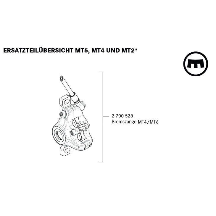 Magura Brake Caliper for MT4/MT6 Disc Brakes from MY2015 - 2700528 - black/silver