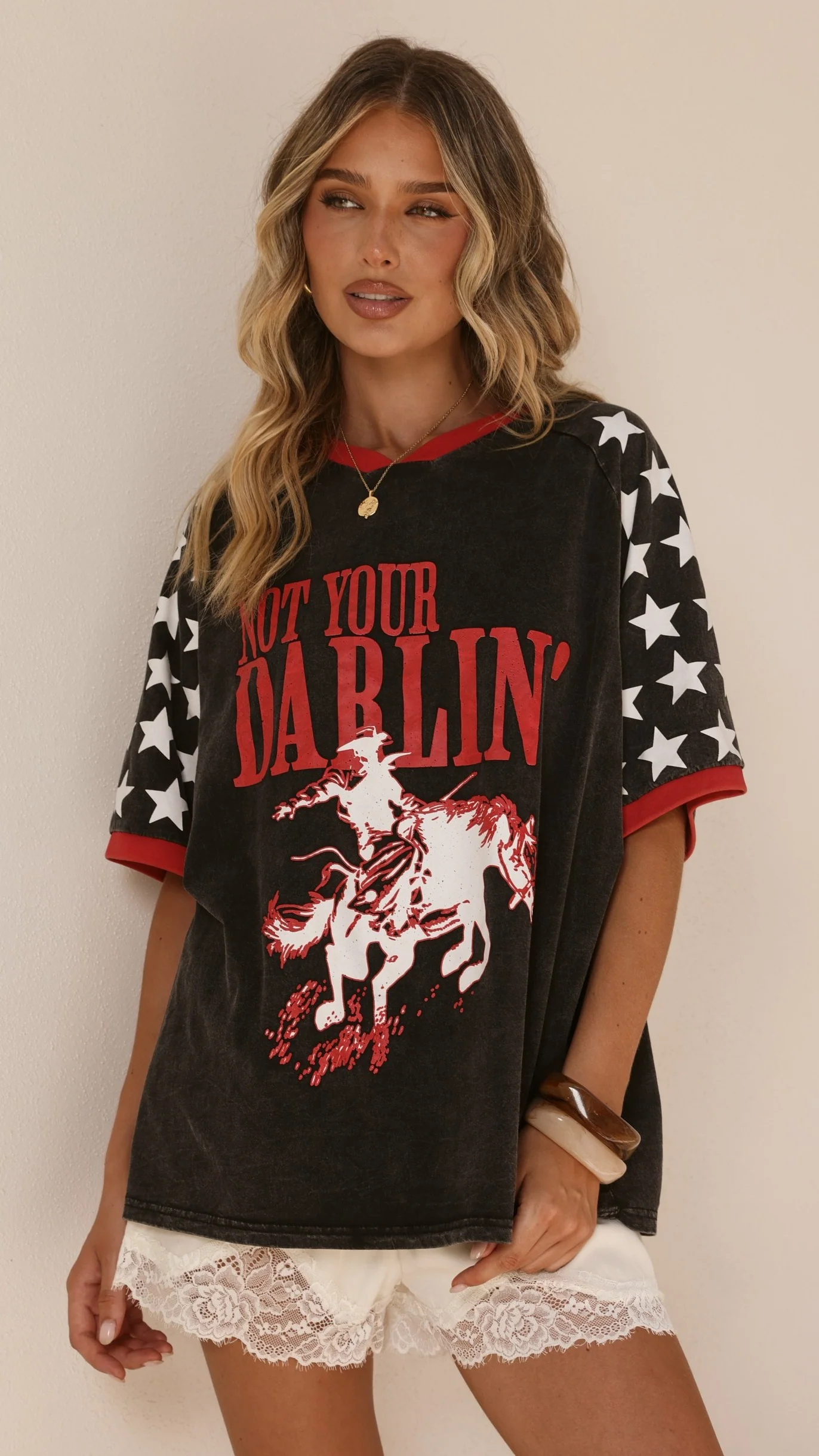 Not Your Darlin Tee - Black/Red