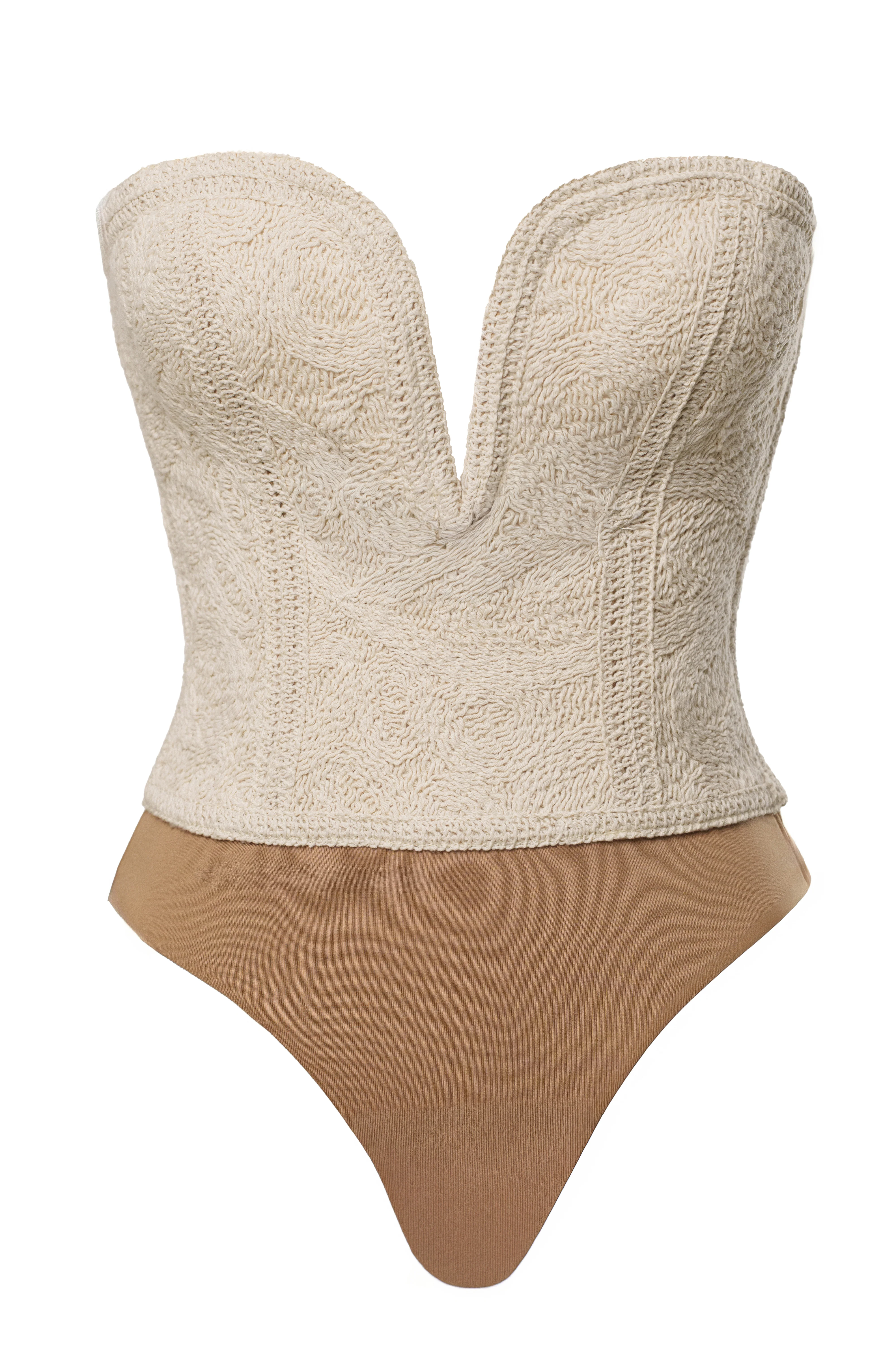 Ecru Serene Coast Texture Bodysuit