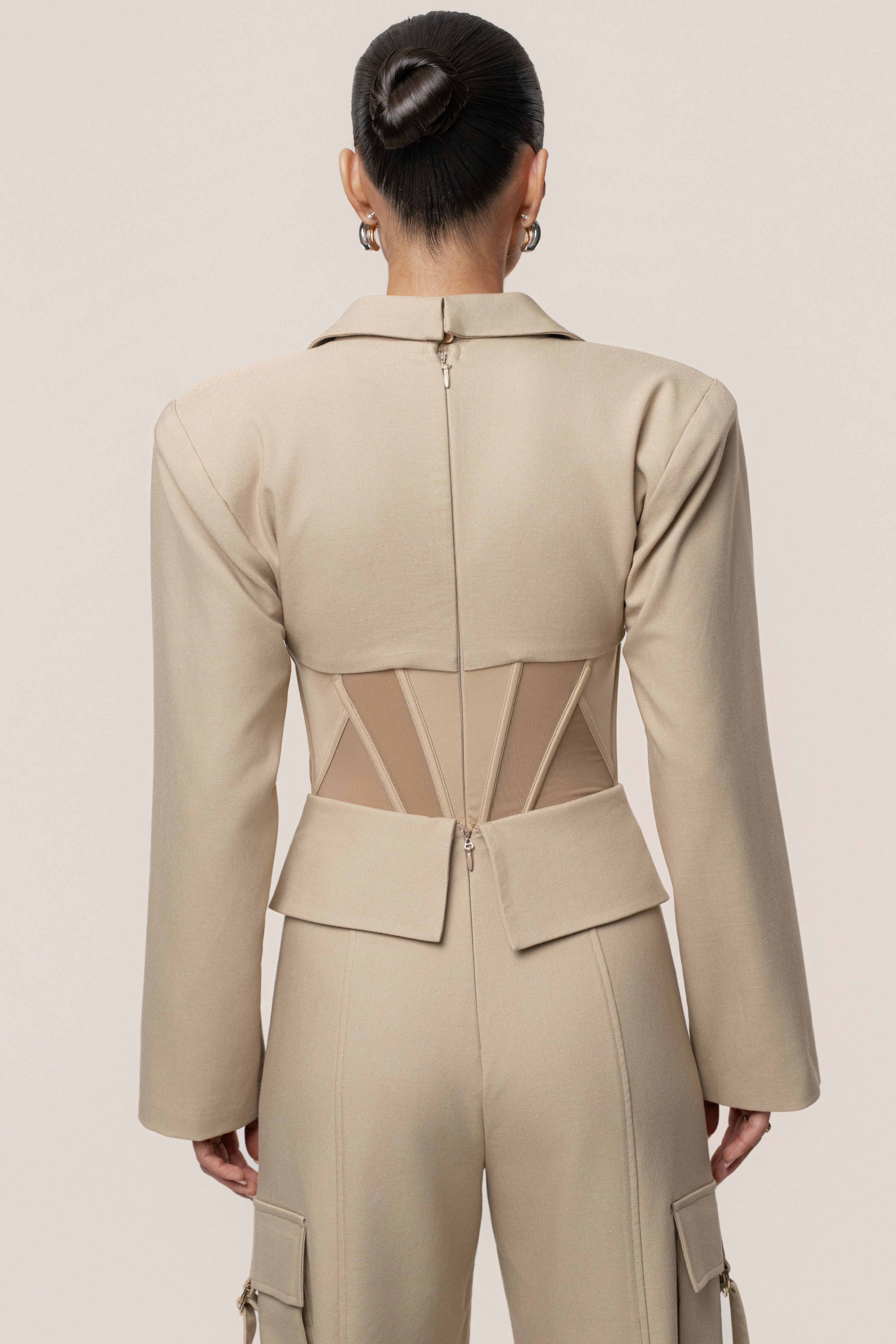 Stone Downtown Blazer Bodysuit